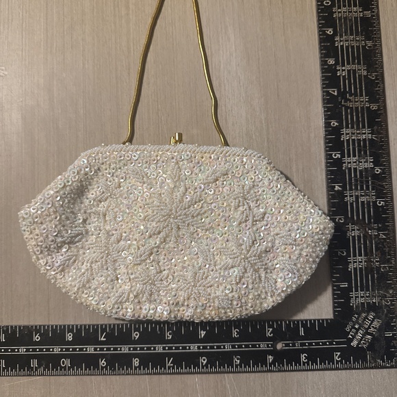 Walborg White Beaded Clutch and Wristlet Set - Picture 13 of 13